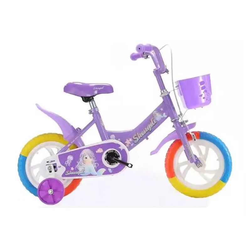 GENERICO - Bicicleta Para Niña Infantil Kids Aro12 Morada AK