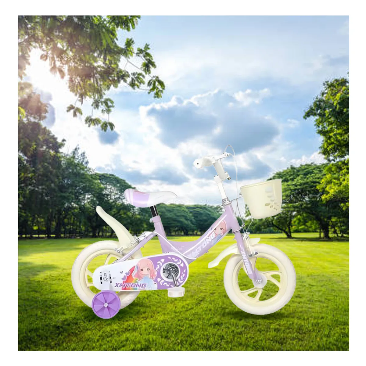 GENERICO - Bicicleta Para Niña Infantil Kids Aro12 Morada AK
