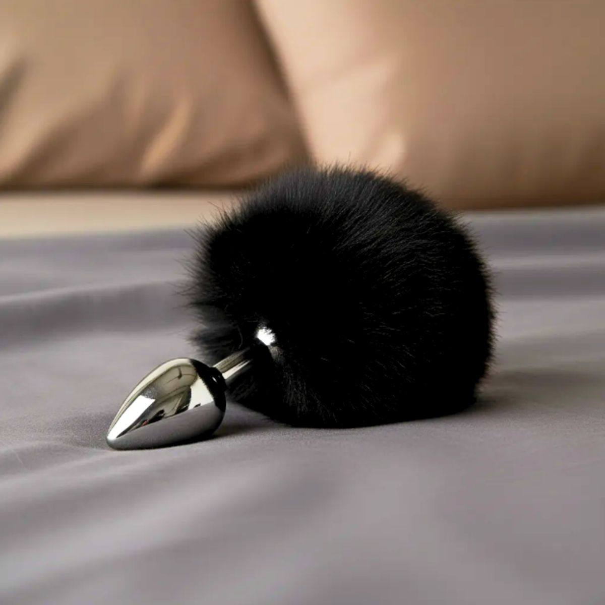 DR PINKY - Plug Anal Conejo Dilatador Consolador con Pompón Negro