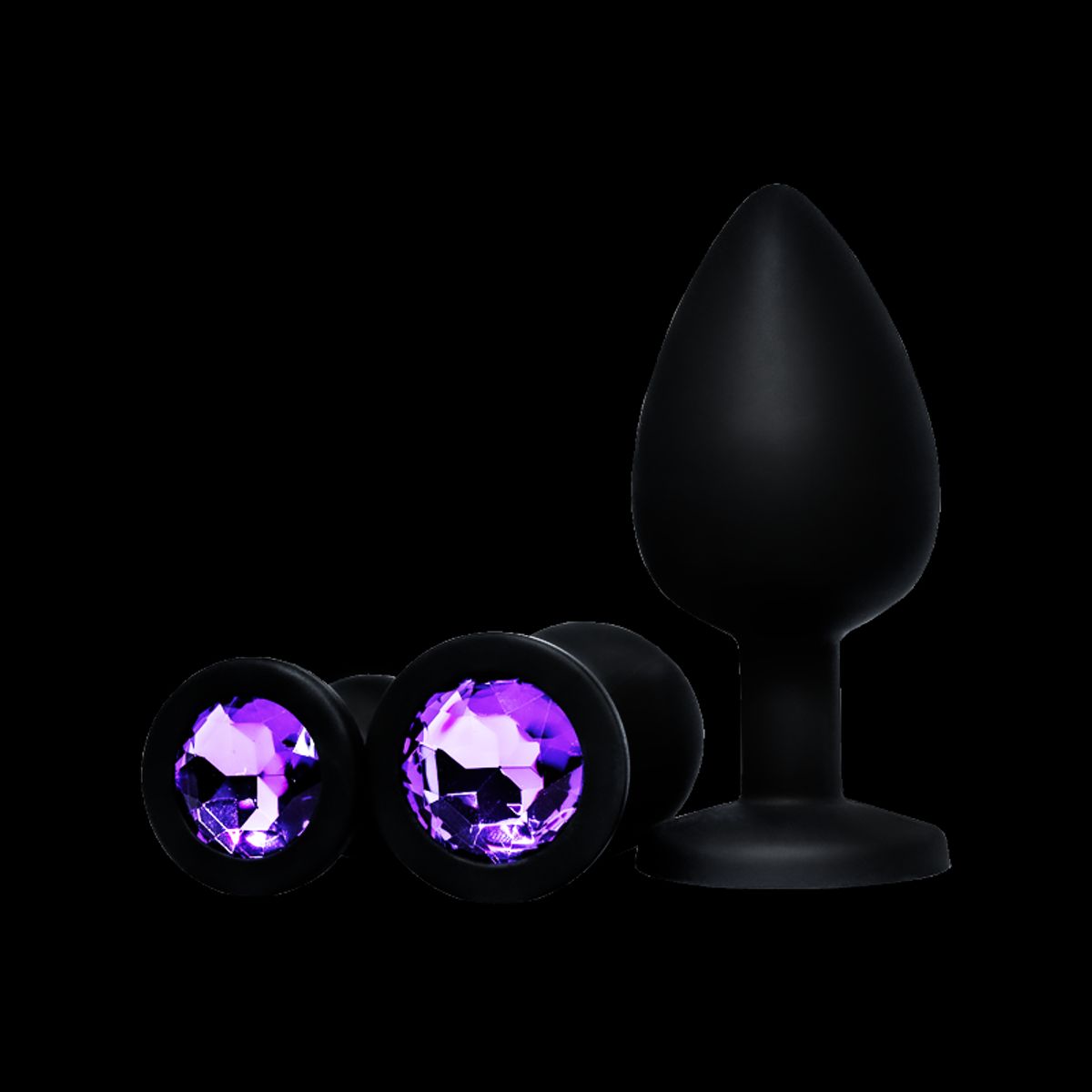 DR PINKY - Plugs Morados Kit de 03 Dilatadores Anales Consoladores Silicona