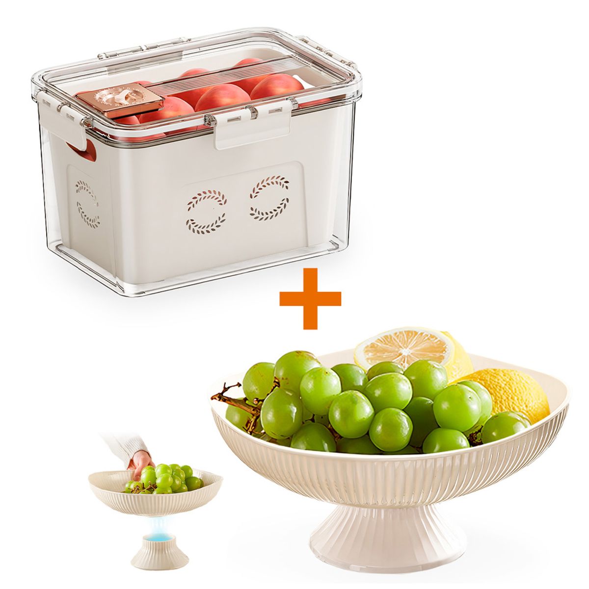 KELLER - Táper Hermético con Escurridor TM9 Y Frutero con Escurridor BG F18