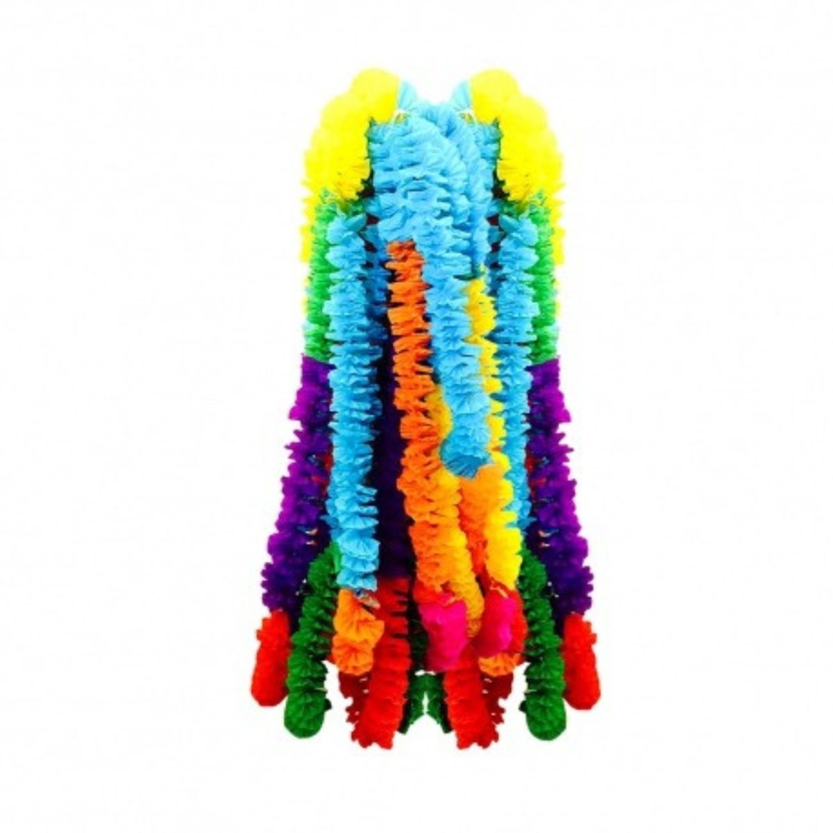 GENERICO - Collar Tipo Hawaiano Pack x12 Colorido para Fiestas Crepe