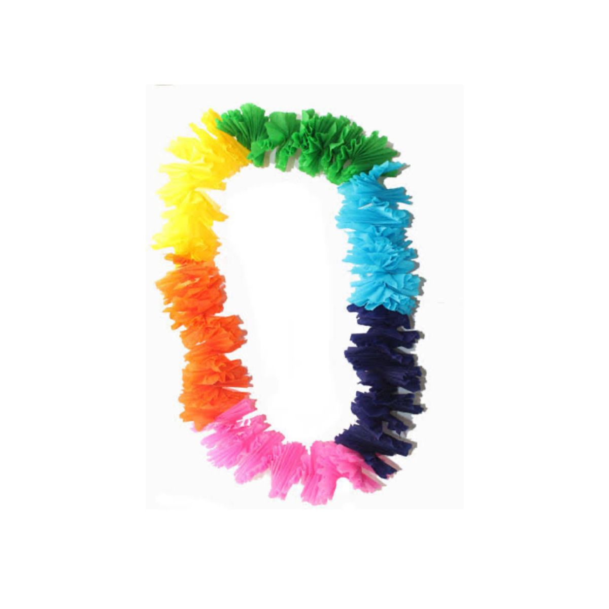 GENERICO - Collar Tipo Hawaiano Pack x12 Colorido para Fiestas Crepe