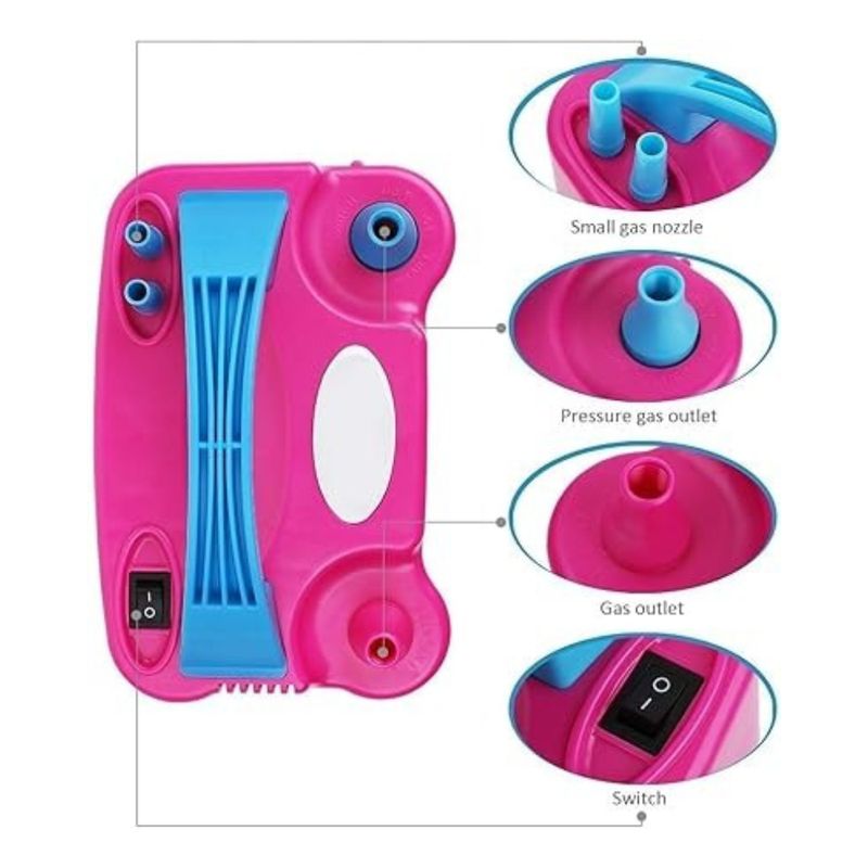 GENERICO - Inflador Bomba de Aire Rosado Electrica Para Globos ASU