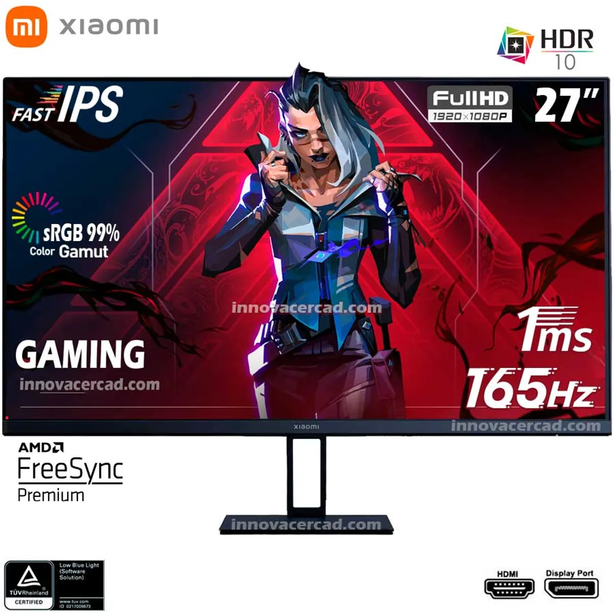 XIAOMI - Monitor Xiaomi G27I 27 FHD IPS 165hz 1ms HDR10 AMD FreeSync Premium
