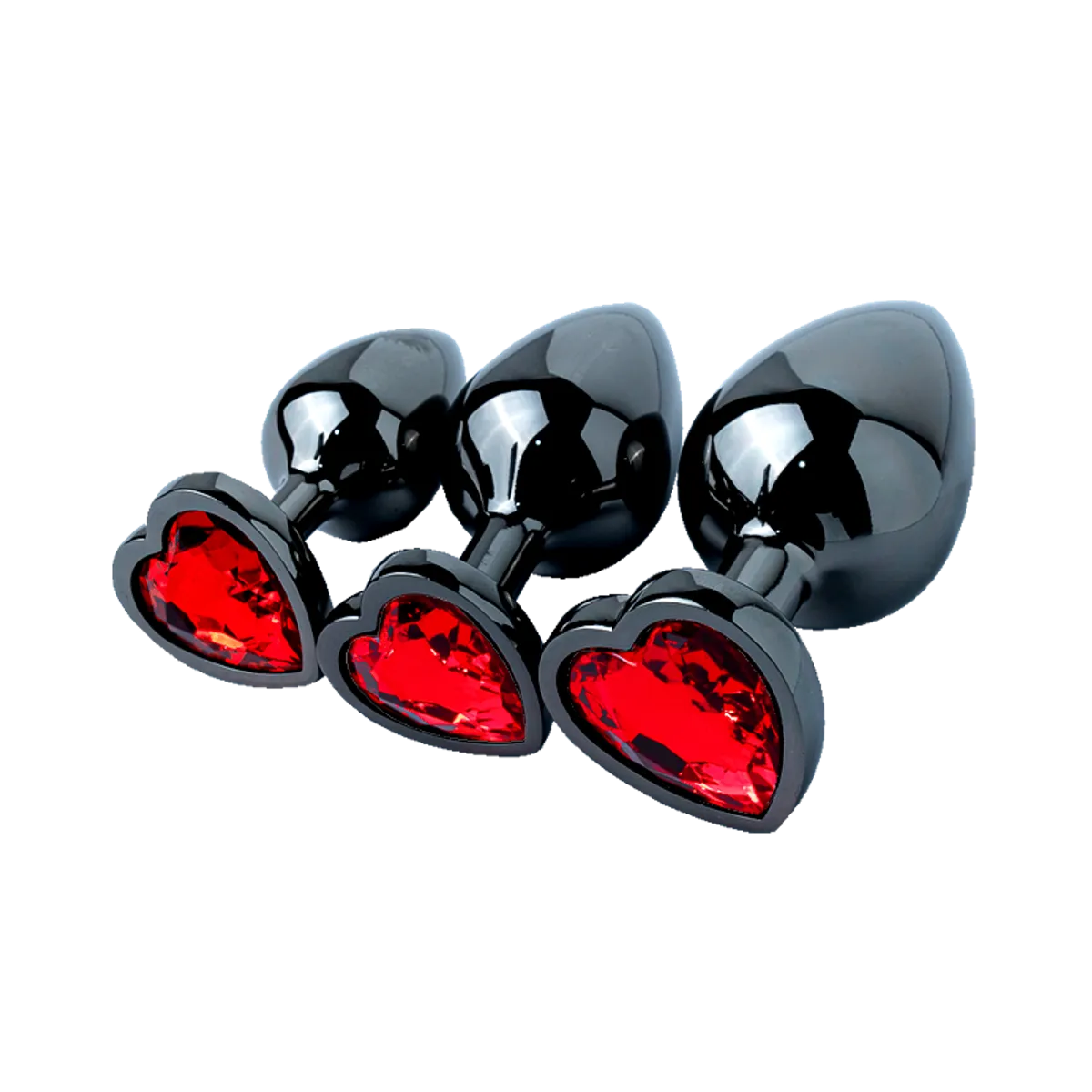 DR PINKY - Plugs Dilatadores Anales Kit de 03 Consoladores Corazón Rojo