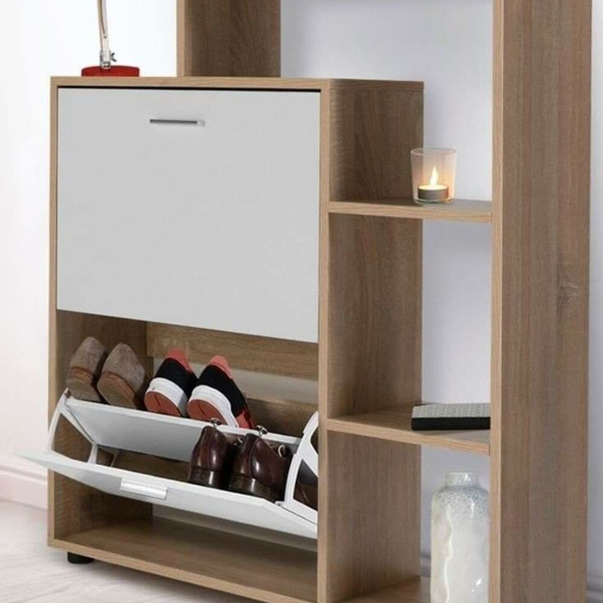 GENERICO - Zapatera Moderna Minimalista Eva color DunaBlanco R&R Muebles