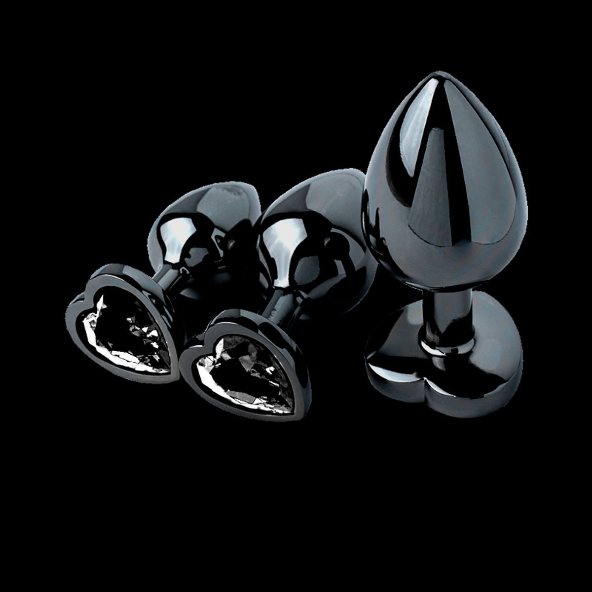 DR PINKY - Plugs Dilatadores Anales Kit de 03 Consoladores Corazón Negro