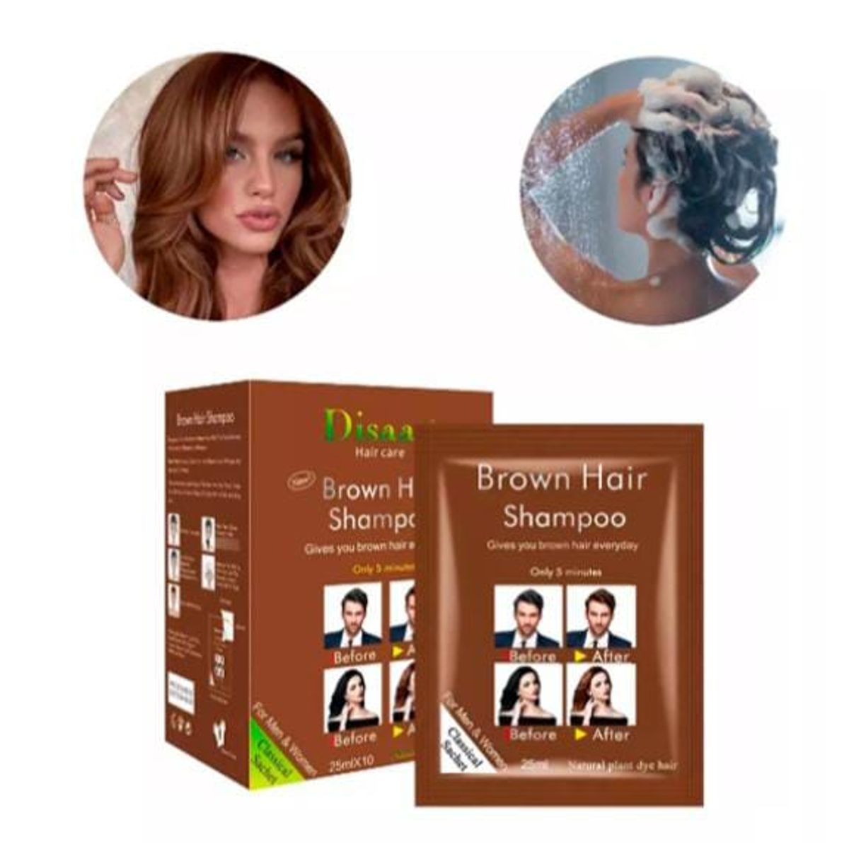 GENERICO - PACK X 10 SACHET CHAMPU NATURAL CUBRE CANAS