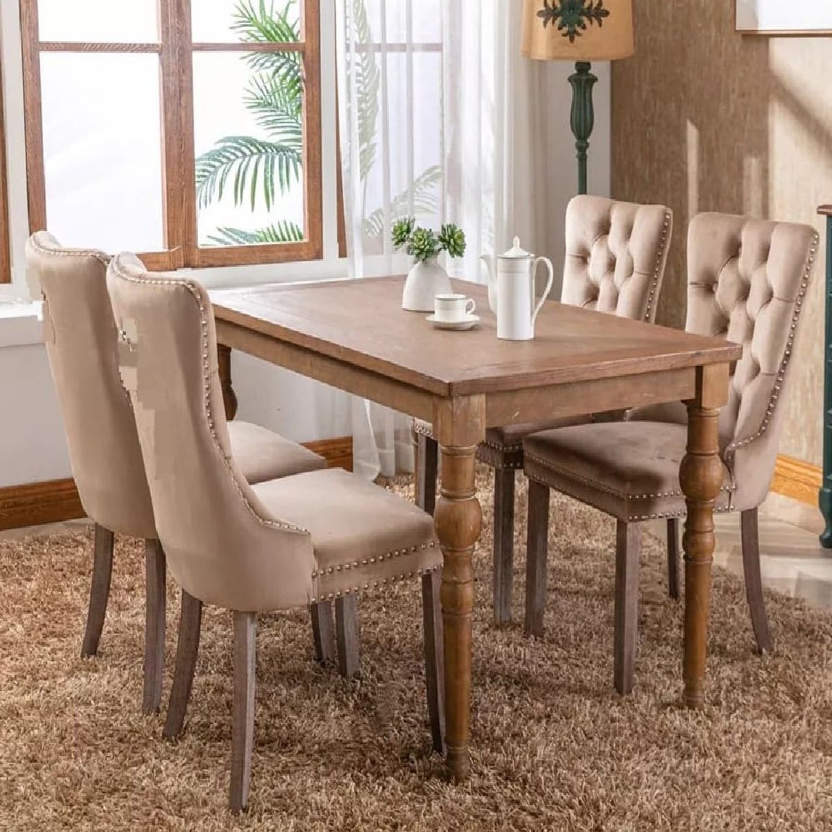 DMUEBLES - DM Comedor 4 sillas Italy - Marrón Claro
