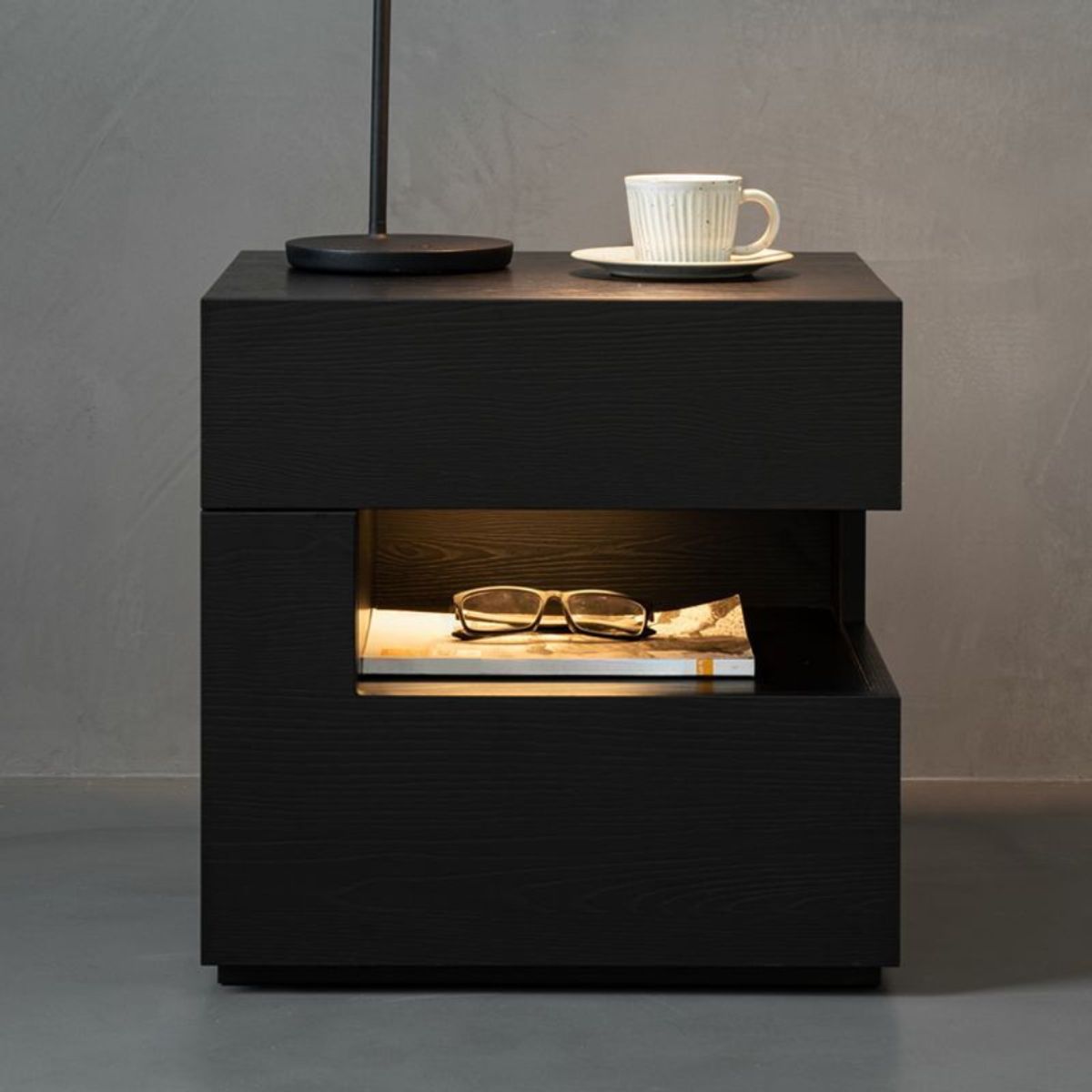 GENERICO - Velador Troya 2 Cajones - Moderno