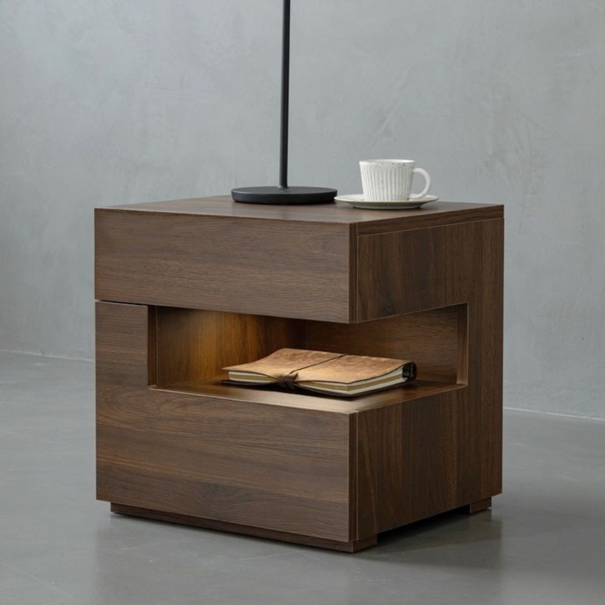 GENERICO - Velador Troya 2 Cajones - Moderno