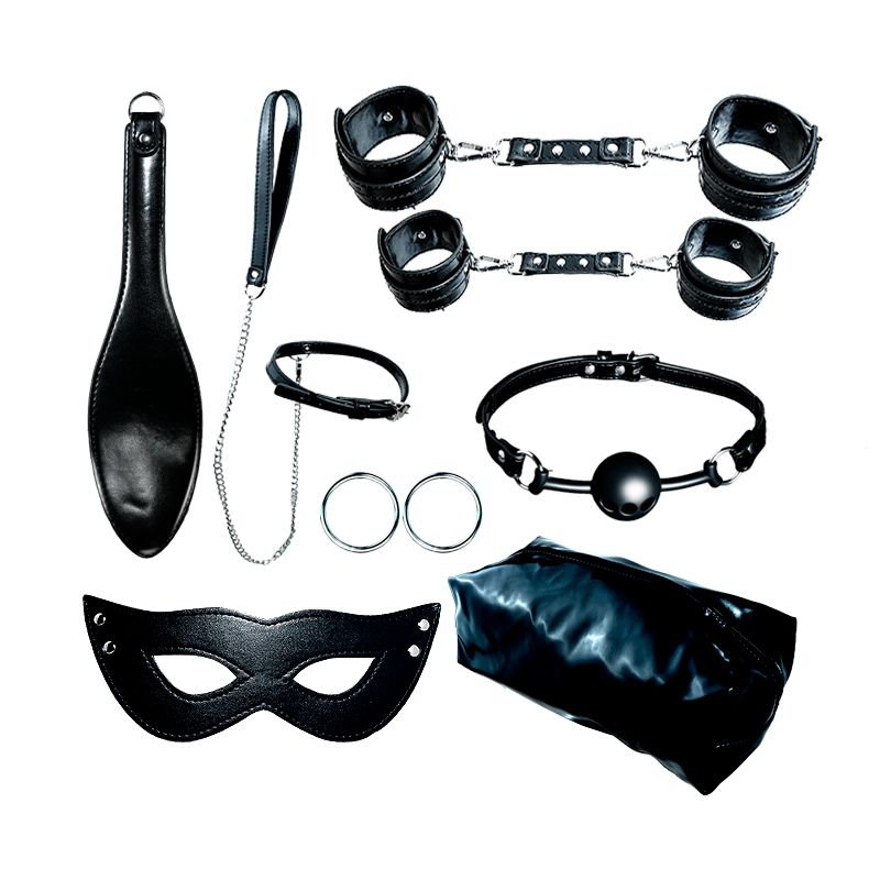 DR PINKY - Kit Bdsm Bondage Sumision Esposas Antifaz Mordaza Latigo Gargantilla