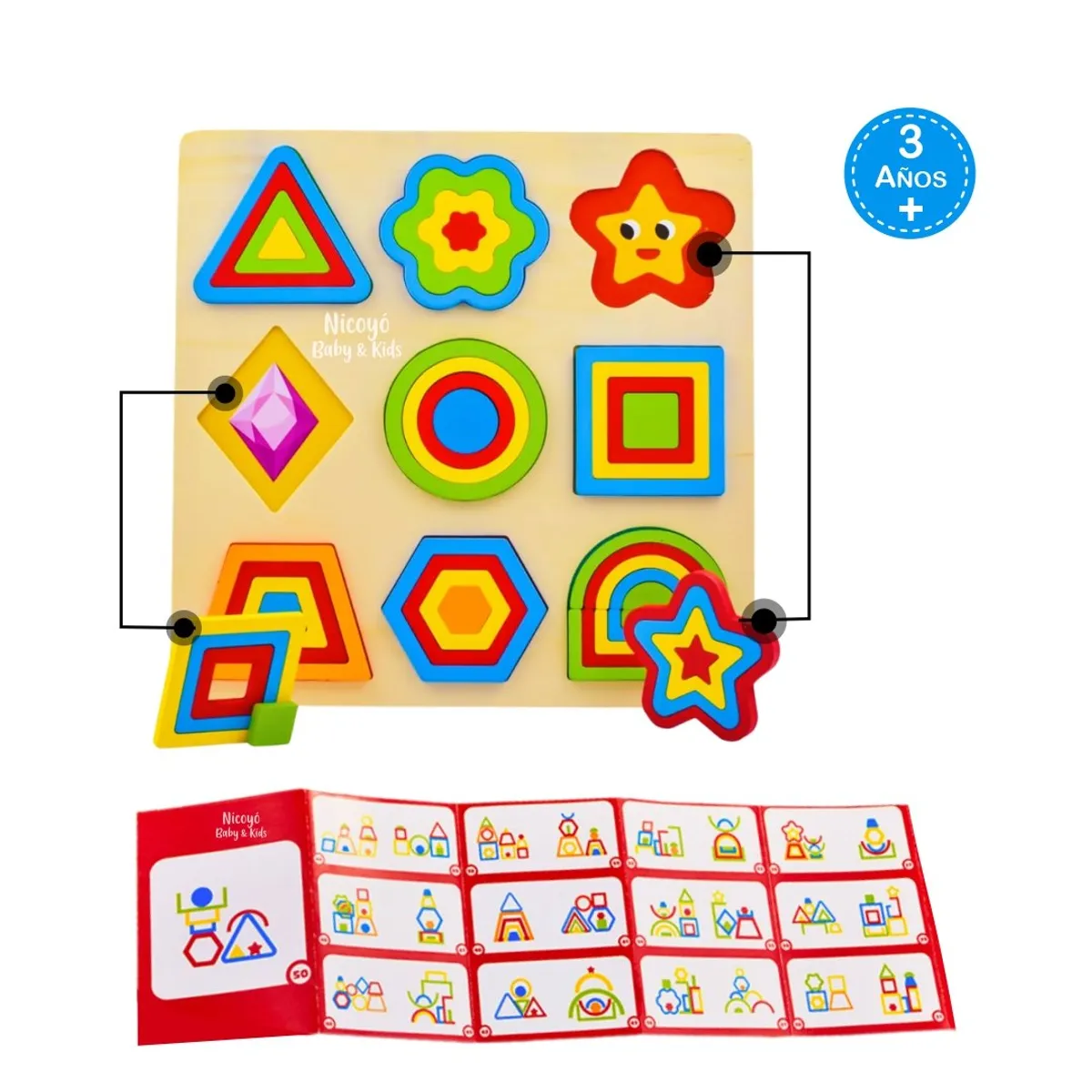 EDUCA - Juguete Rompecabezas de Madera con Figuras Geométricas