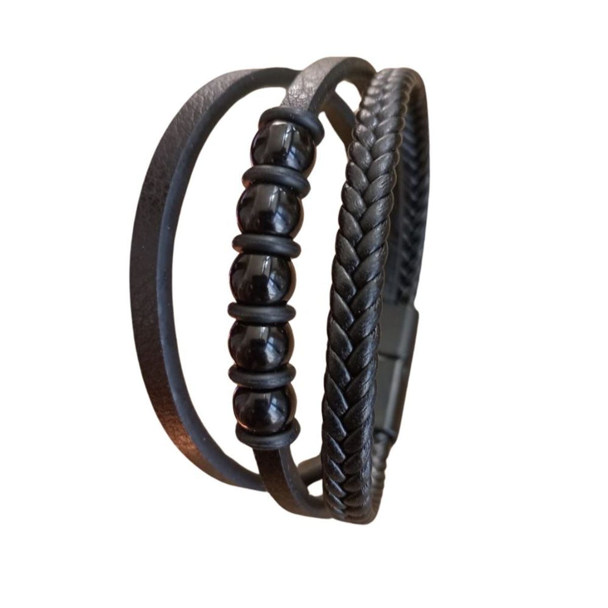 GENERICO - Pulsera Glamour Trenzada De Cuero Genuino VIDA-