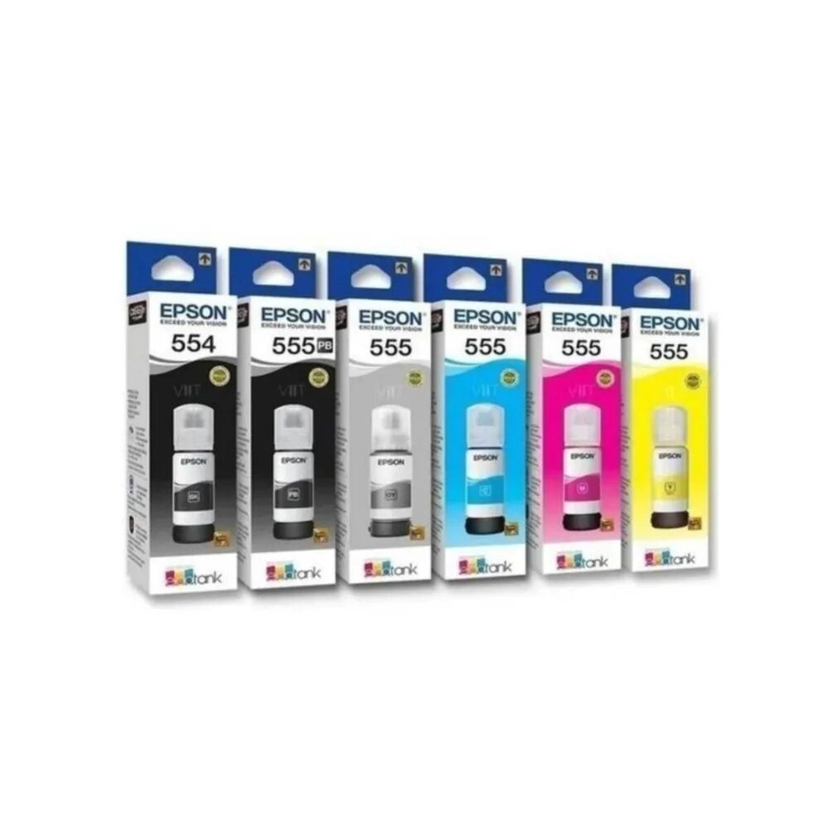 EPSON - Pack Tinta Epson T555 T554 Colores y Negro Para L8160 L8180