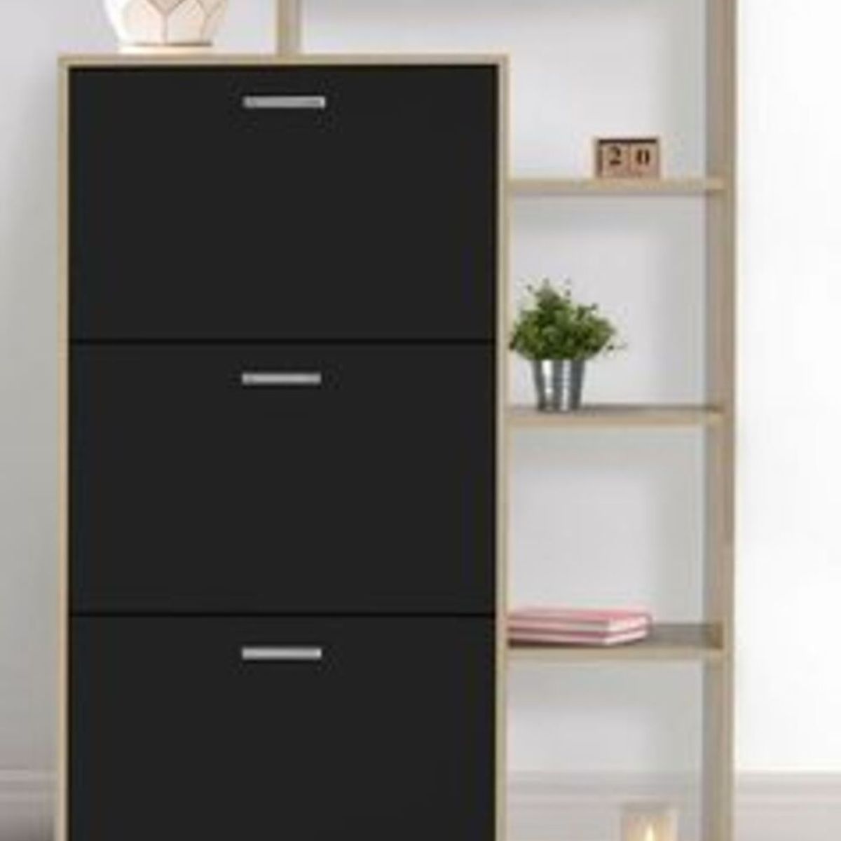 GENERICO - Zapatera Moderna Minimalista Adan color Negro R&R Muebles