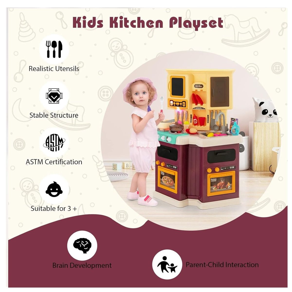 GENERICO - Cocina con Sonido para Niños con caño de agua 77 Piezas