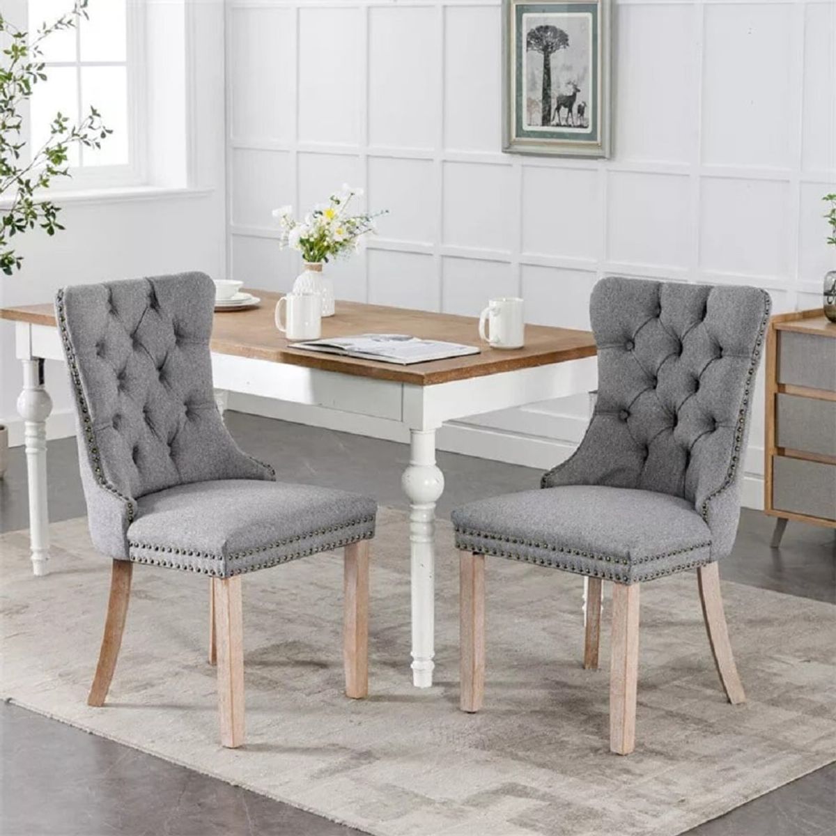 DMUEBLES - DM Comedor 2 sillas Italy - Gris claro