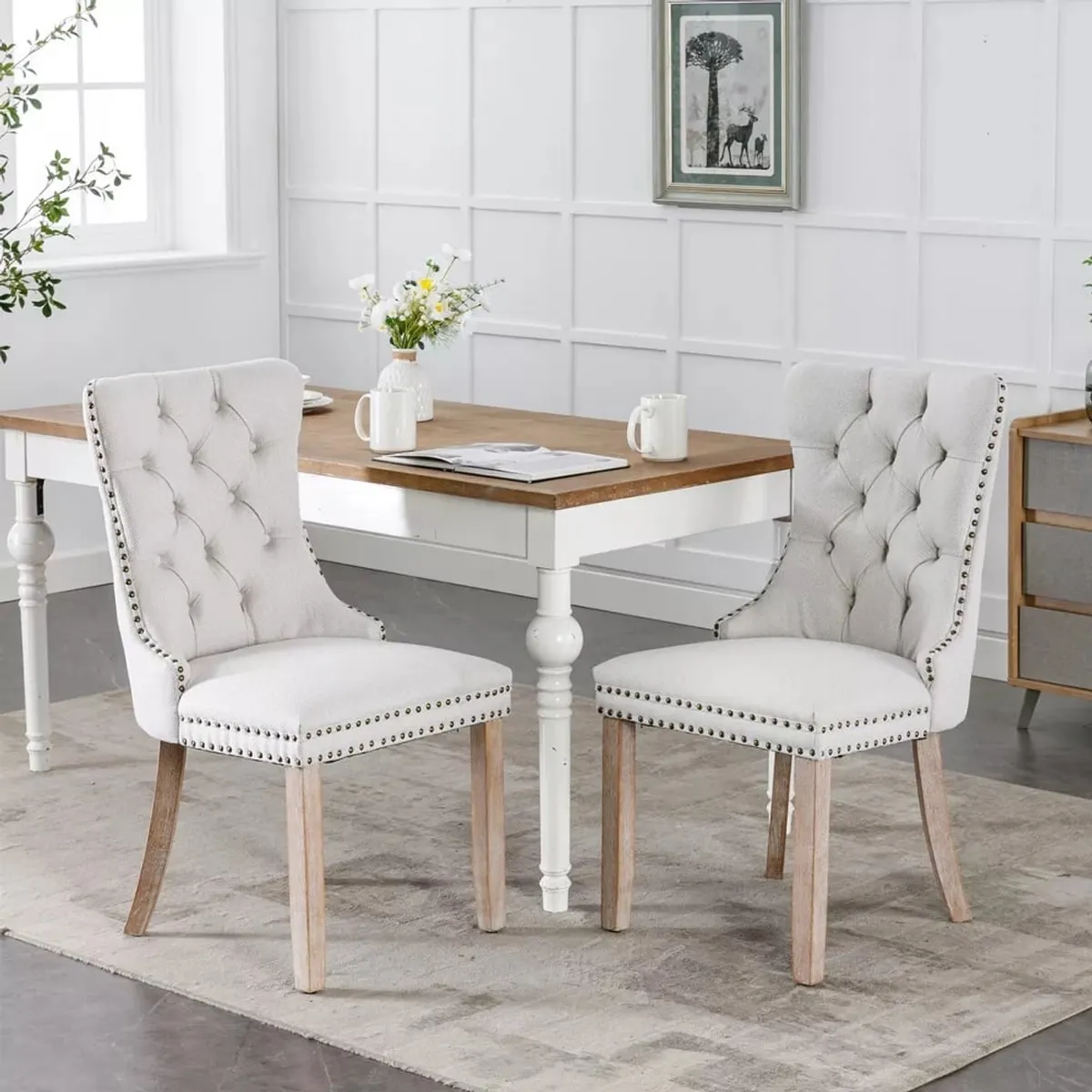 DMUEBLES - DM Comedor 2 sillas Italy - Natural/Blanco