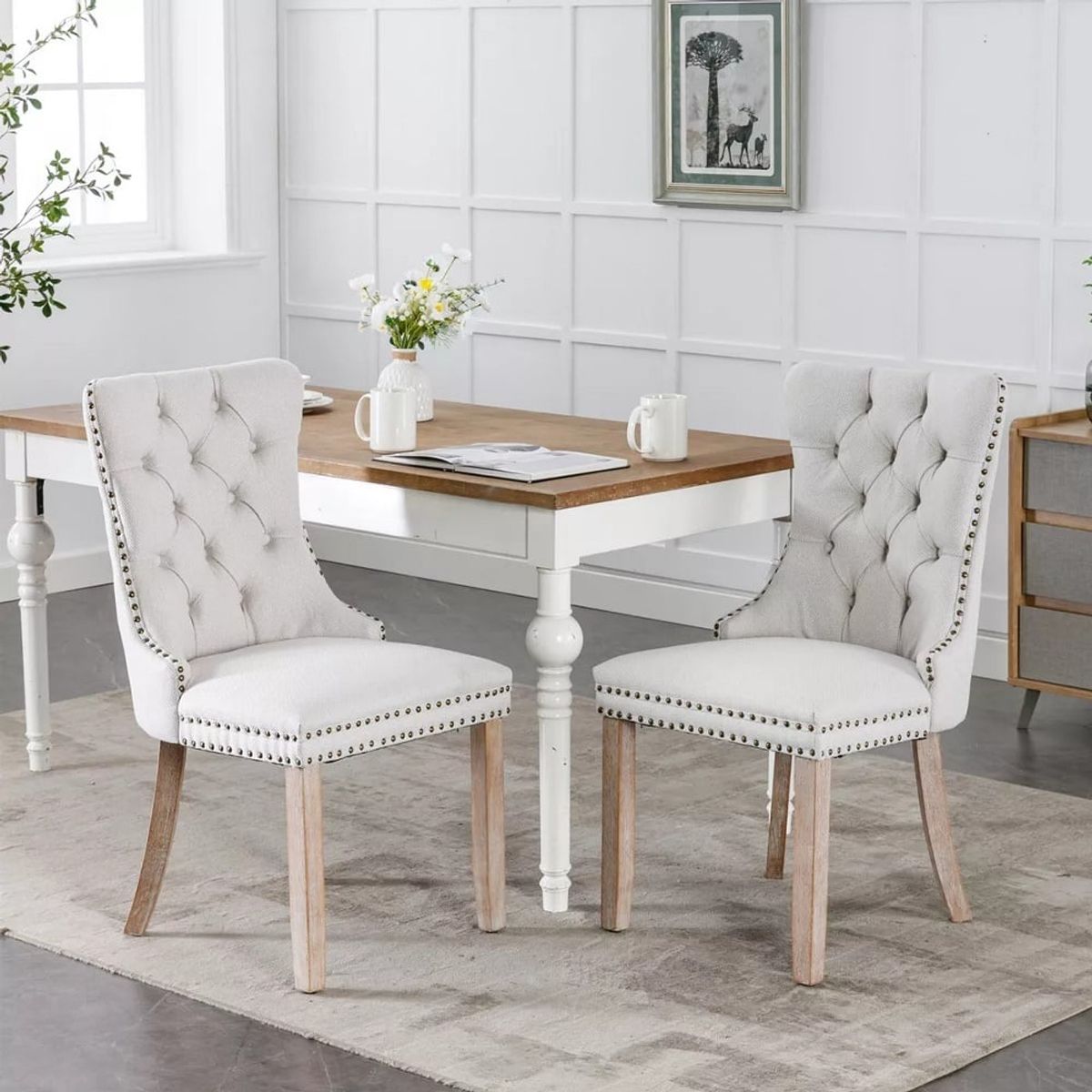 DMUEBLES - DM Comedor 2 sillas Italy - Natural/Blanco