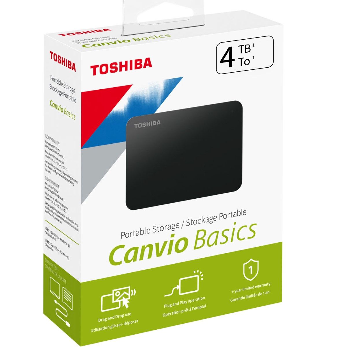 TOSHIBA - DISCO EXTERNO 4 TB TOSHIBA CANVIO BASICS USB 3.0
