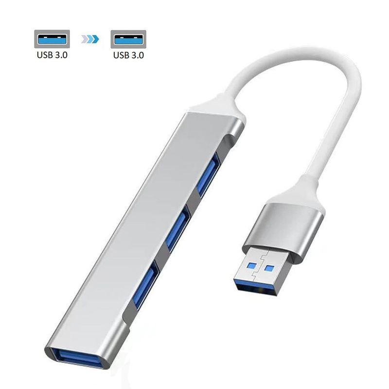 OEM - Adaptador Hub ALUMINIO USB 3.0 a 4 Puertos USB 3.0
