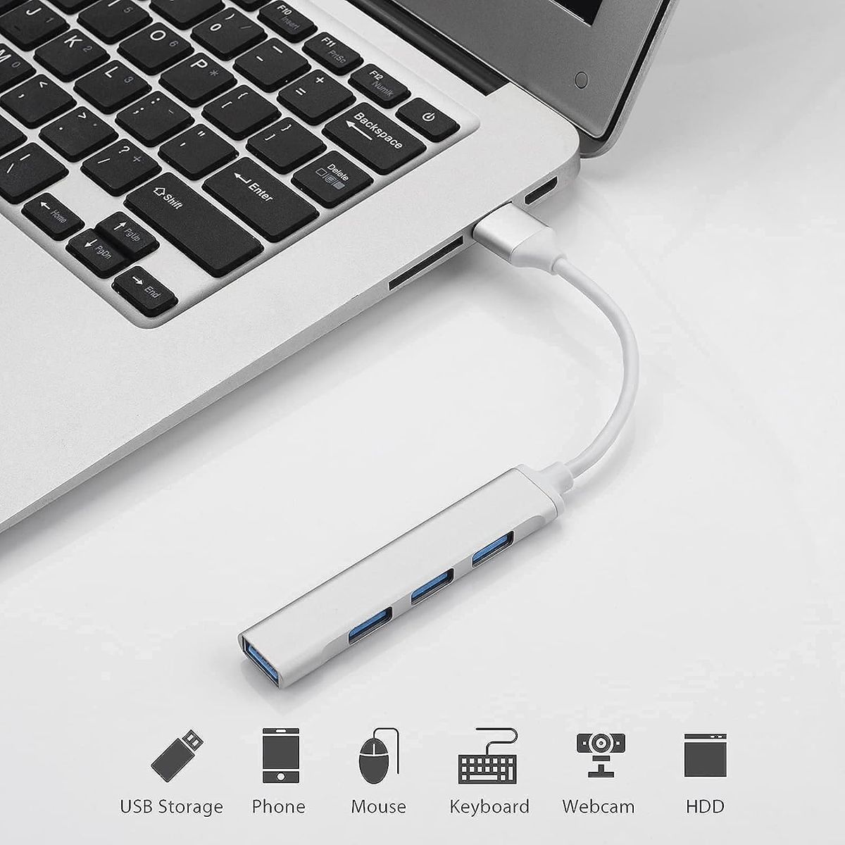 OEM - Adaptador Hub ALUMINIO USB 3.0 a 4 Puertos USB 3.0
