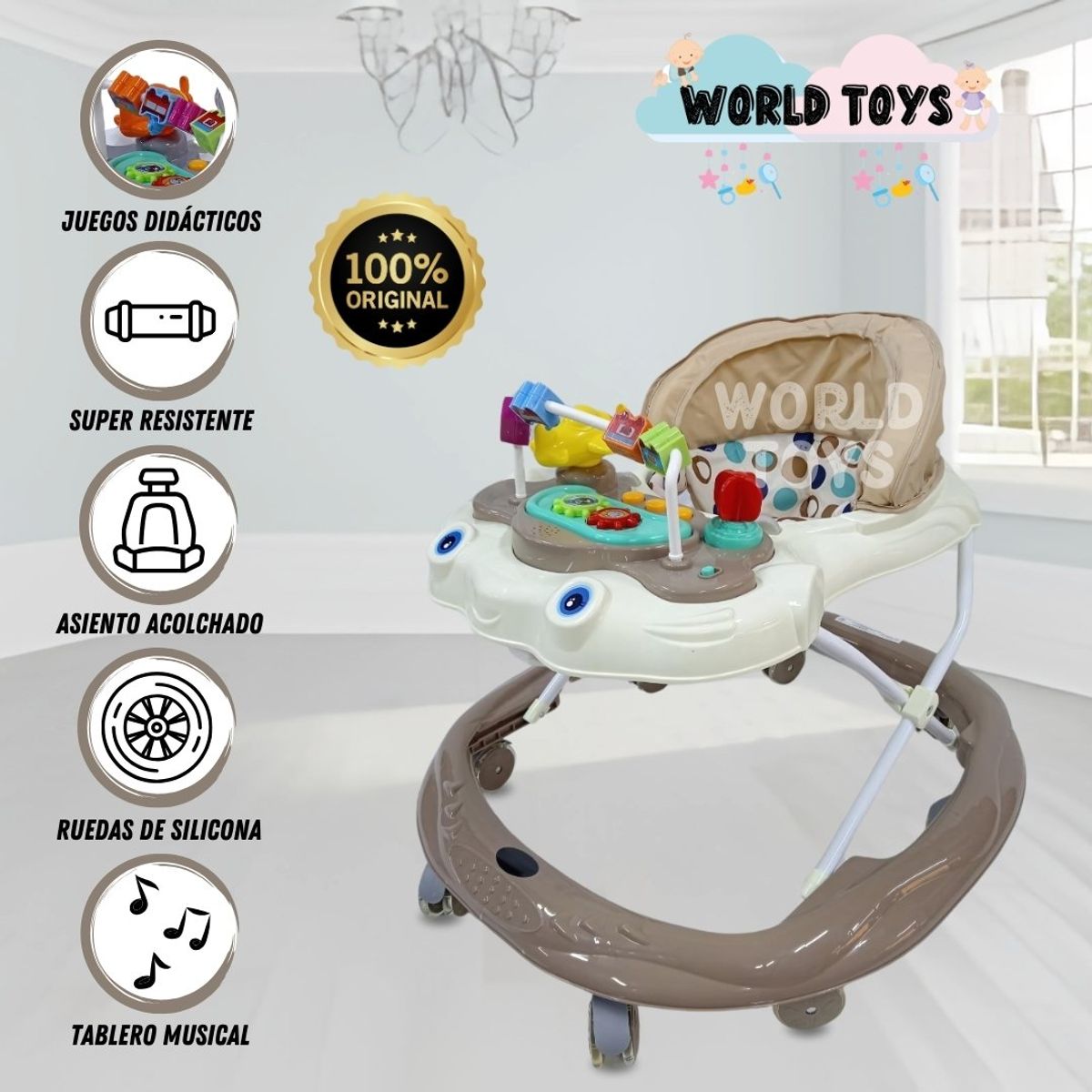 BABY - Andador con Tablero Musical «CRECELIE» Beige