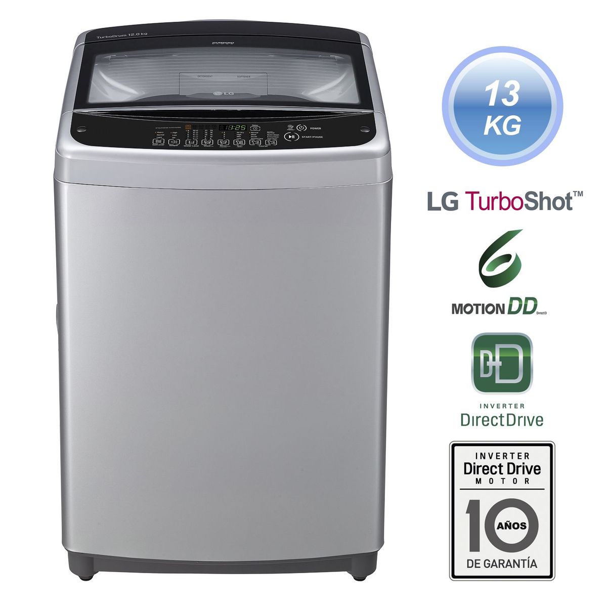 LG - Lavadora 13 kg TS1300DPS Silver