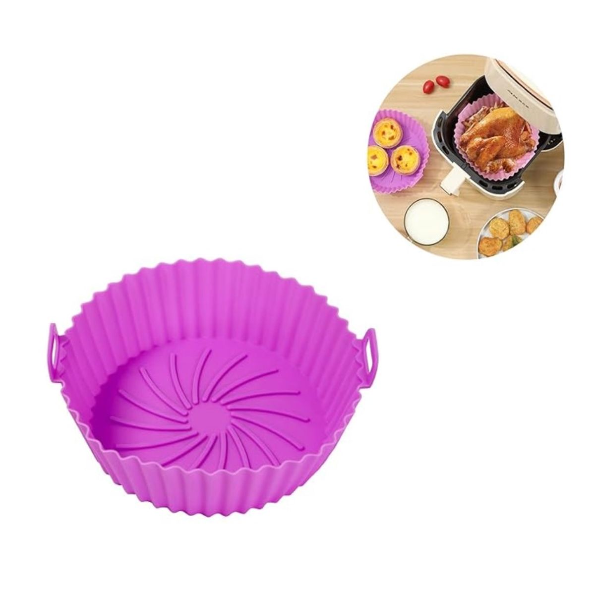 GENERICO - Bandeja Molde Silicona Antiadherente Freidora Aire Air Fryer ALEATORIO