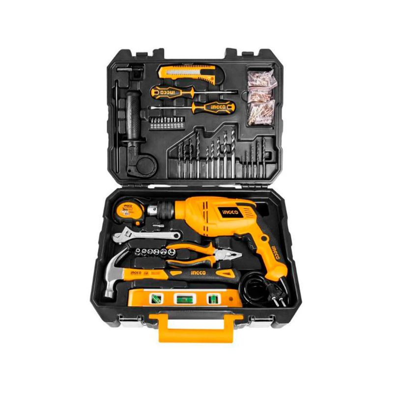 INGCO TOOLS - Taladro percutor 650w + 101 piezas Ingco