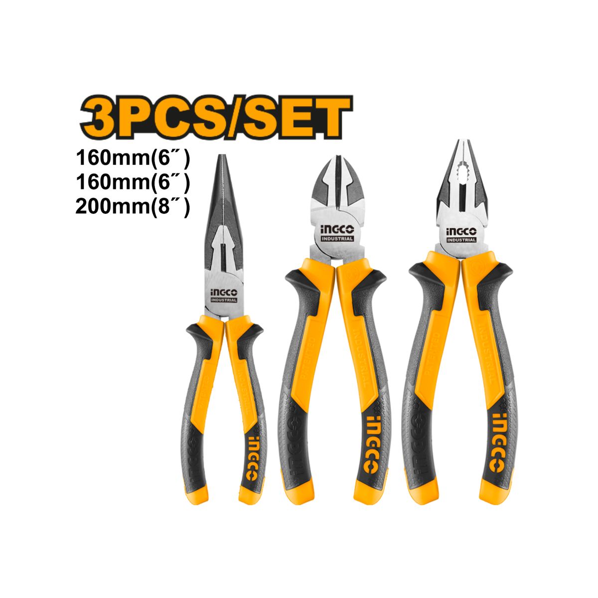 INGCO TOOLS - Juego de Alicates 3 piezas Ingco