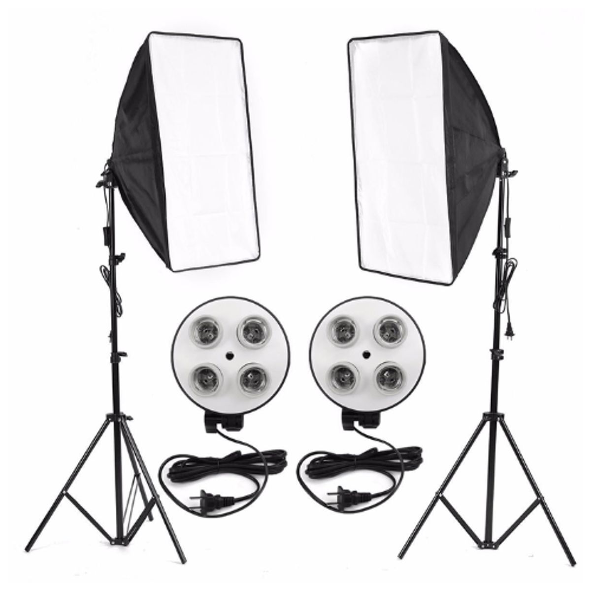 WEIFENG - Kit de iluminacion Weifeng de 2 Softbox de 4 Focos 135 watts espiral