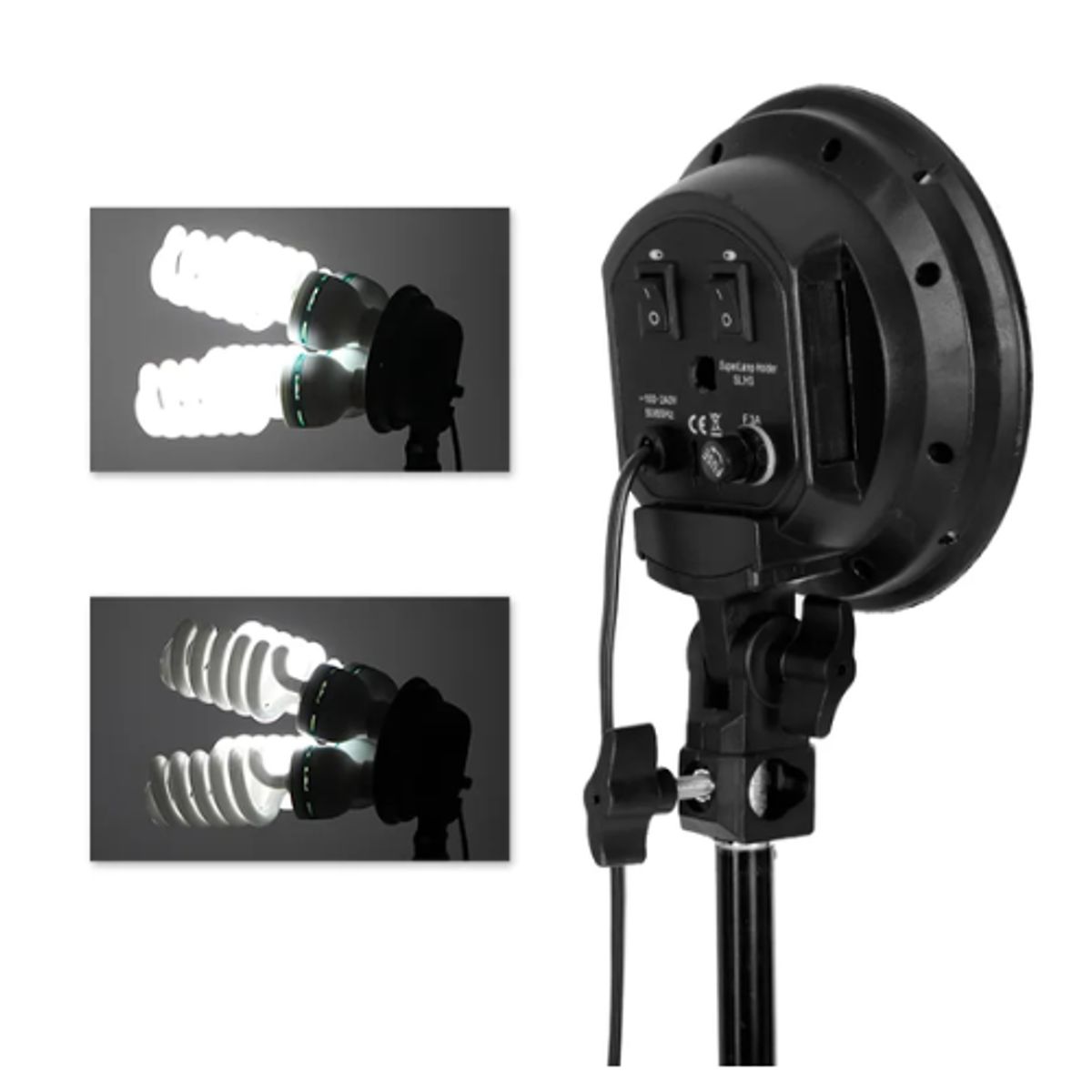WEIFENG - Kit de iluminacion Weifeng de 2 Softbox de 4 Focos 135 watts espiral