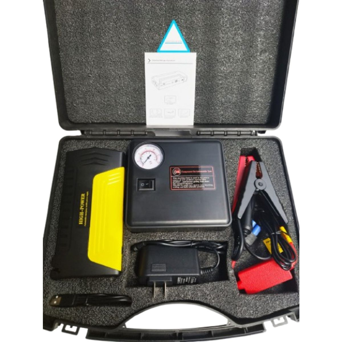 PREMIUM - Arrancador De Auto Inalambrico 50800mah cargador portatil + Compresora Inflador de Llantas