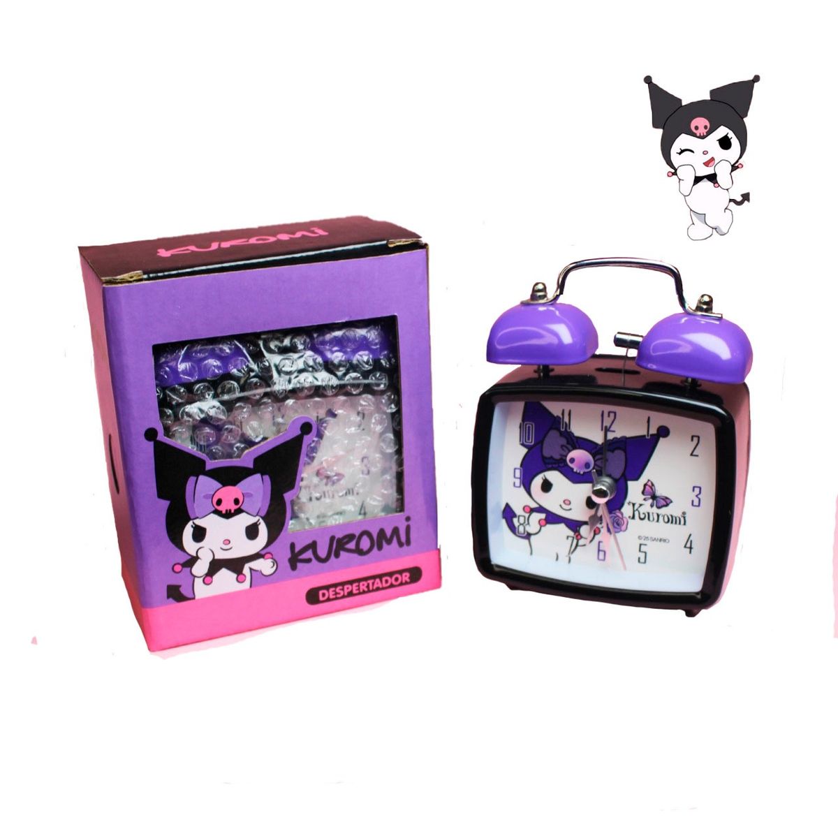 SANRIO - RELOJ DESPERTADOR KUROMI NIÑA DE MESA DORMITORIO