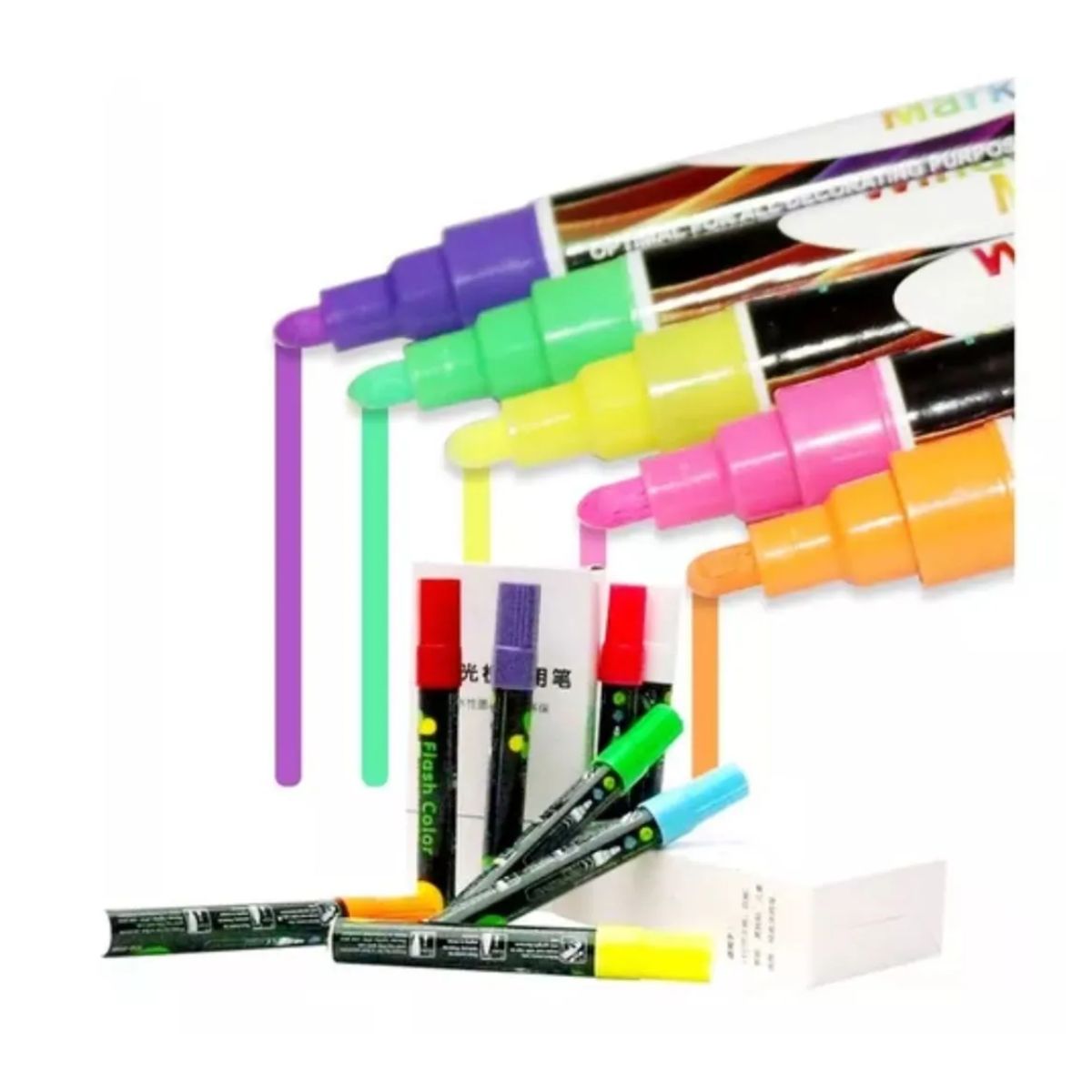 GENERICO - 8 Plumones De Tiza Liquida Para Decoraciones