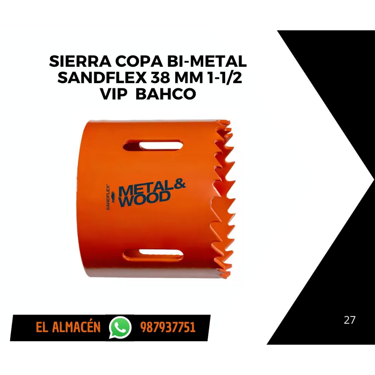 BAHCO - SIERRA COPA BAHCO BIMETAL DE 1 - 1/2" PULGADAS (38MM)