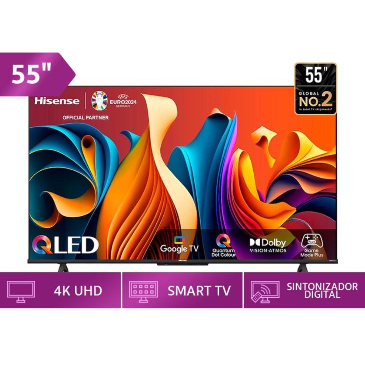 Hisense - Televisor HISENSE  55" 55Q6N QLED 4K UHD Google Tv