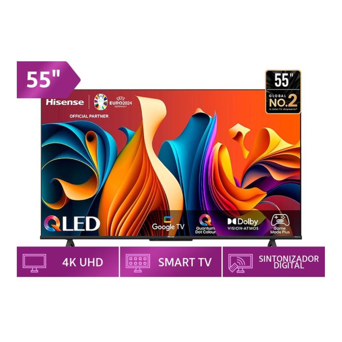 Hisense - Televisor HISENSE  55" 55Q6N QLED 4K UHD Google Tv