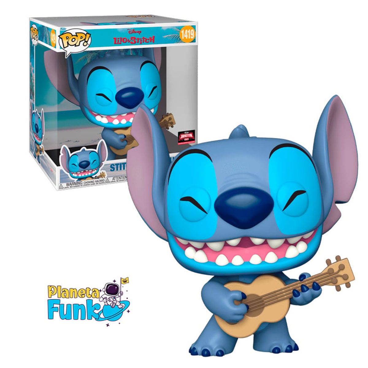 FUNKO - STITCH CON UKELELE JUMBO 10 PULGADAS EXCLUSIVO