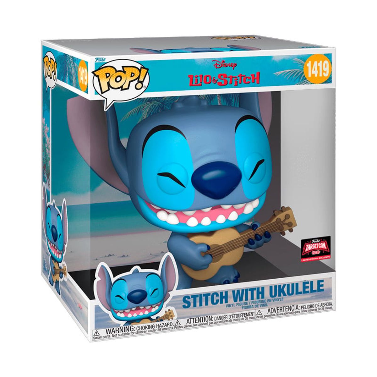 FUNKO - STITCH CON UKELELE JUMBO 10 PULGADAS EXCLUSIVO