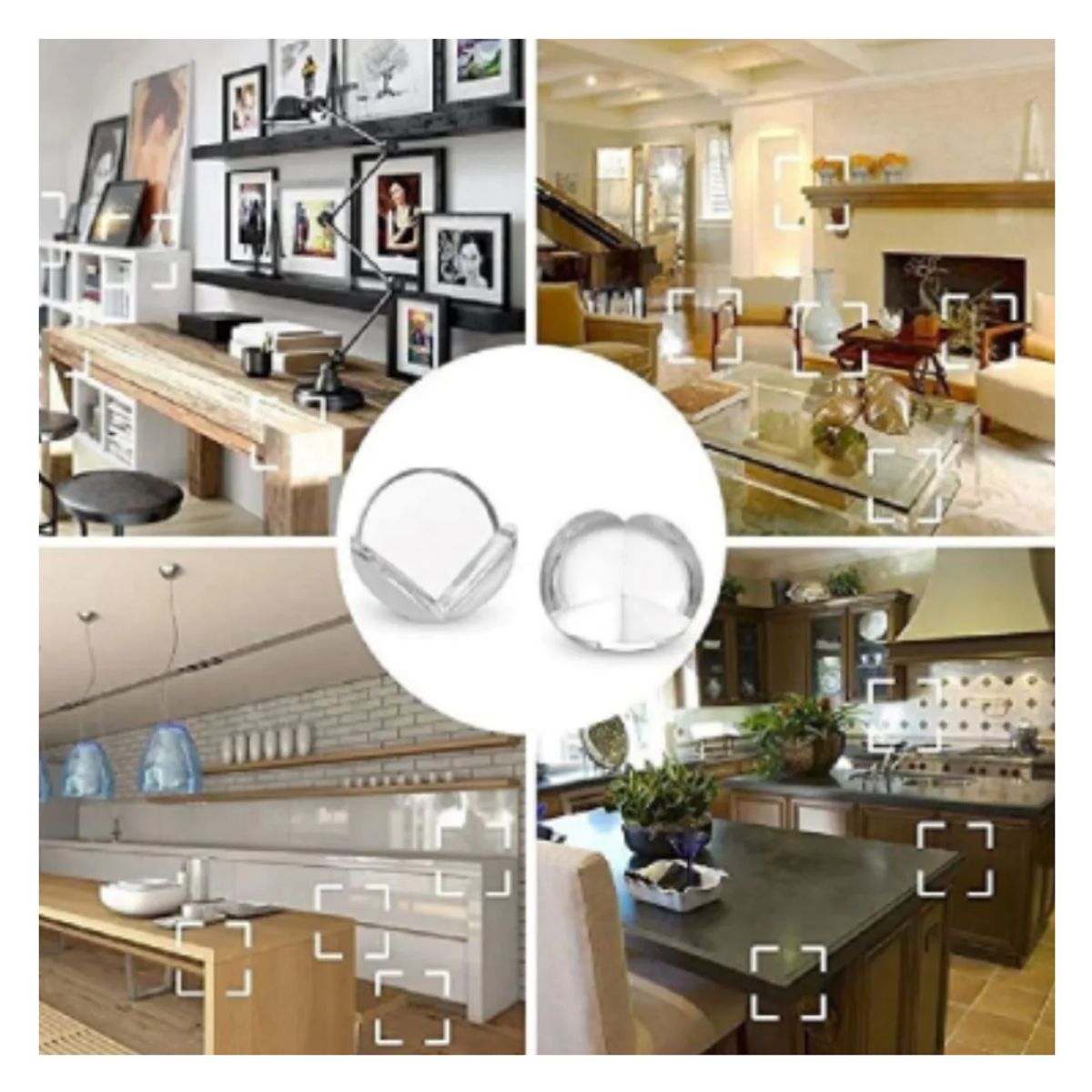 GENERICO - Protectores Silicona Esquineros Transparentes