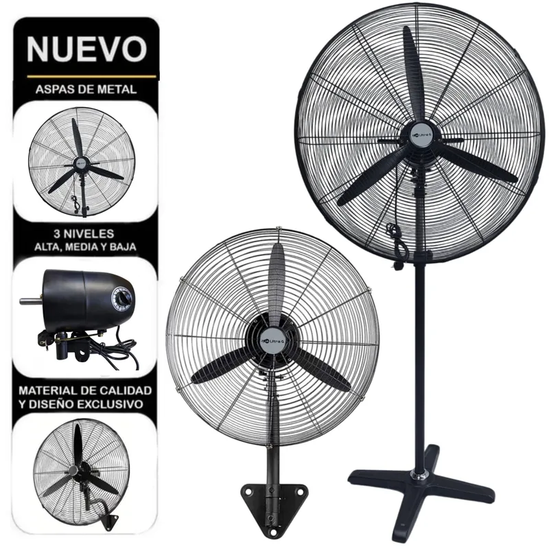 UG ULTRA G - Ventilador 2 EN 1 Industrial 30" Pulgadas 250W NEGRO ULTRA G
