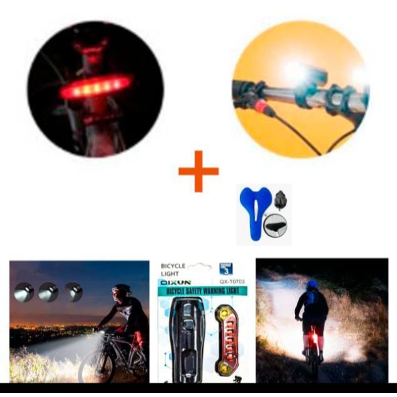 GENERICO - Kit luces leds frontal y trasera recargable