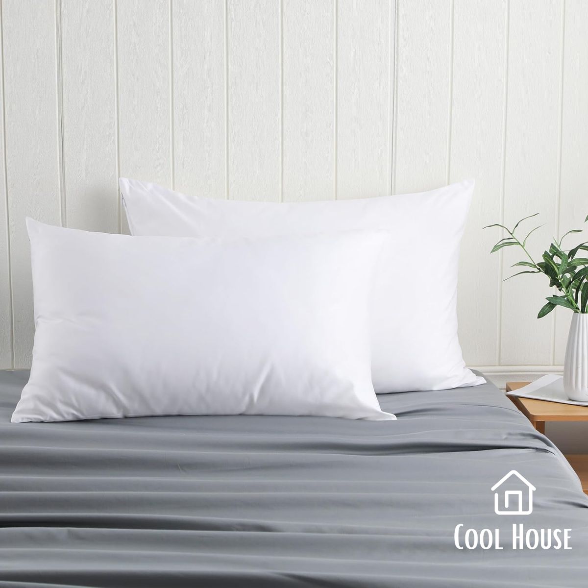 GENERICO - Set de almohadas Cool House Epifanía 100% algodón BLANCO queen