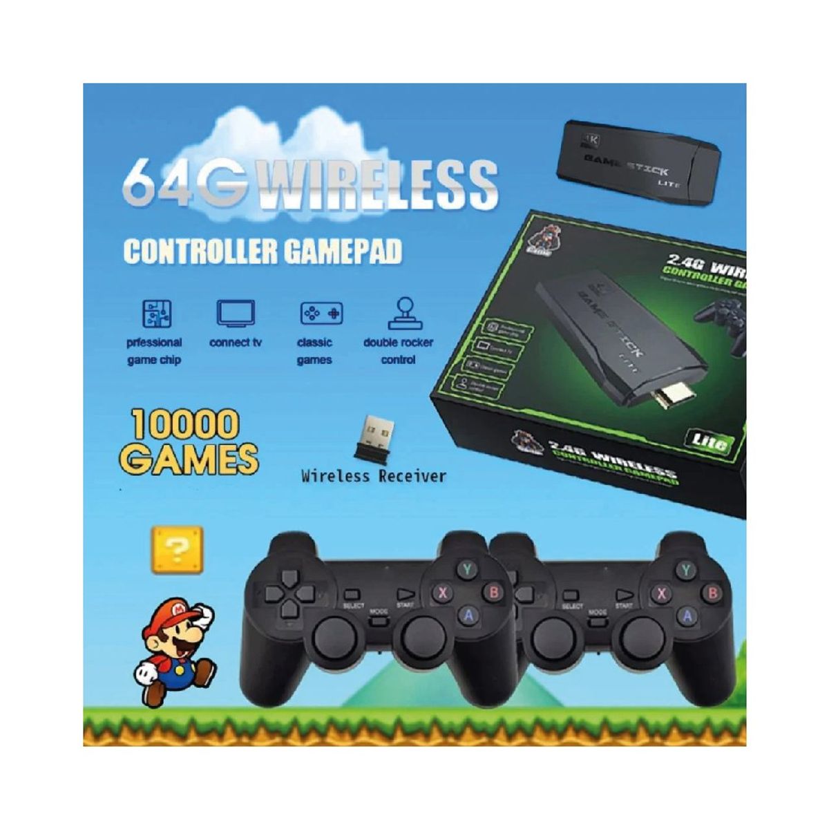 GENERICO - Consola de Video Juegos 4K Ultra HD-64 Gb 10 Mil Juegos