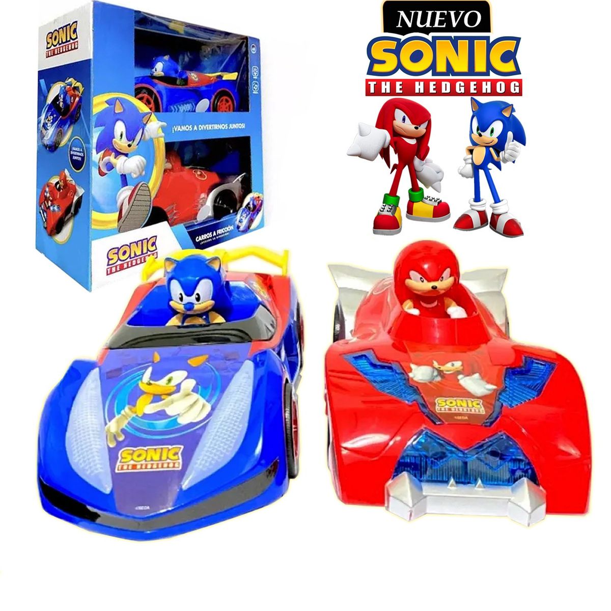SONIC - Juguete Set de Carros a Fricción SONIC con Luces y Musical SNI-2036