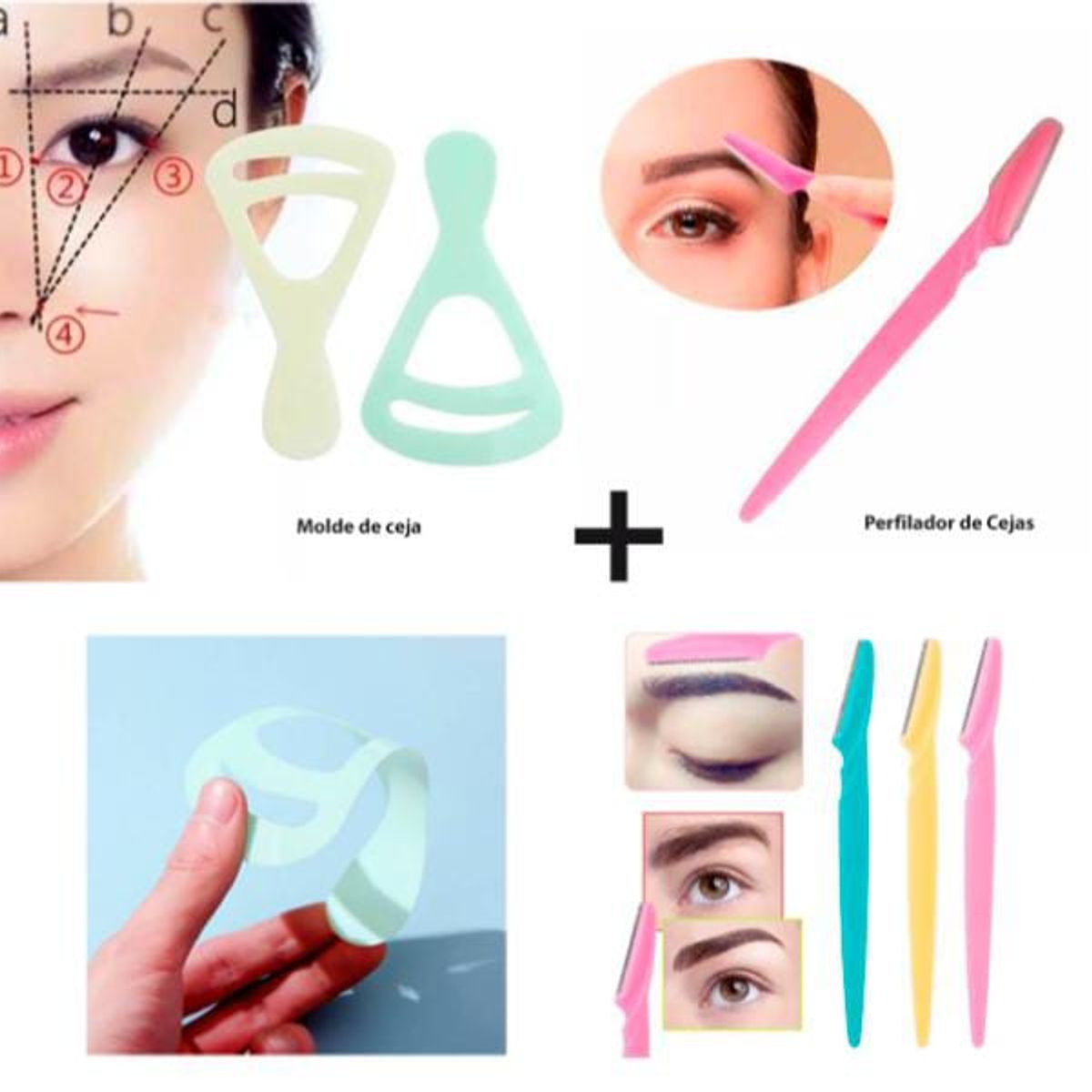 GENERICO - Pack 1 molde de ceja y 1 perfilador